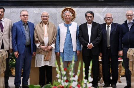 Members of four reforms commission on Wednesday submitted report to the Chief Adviser, Muhammad Yunus, at his office in Dhaka - PID photo